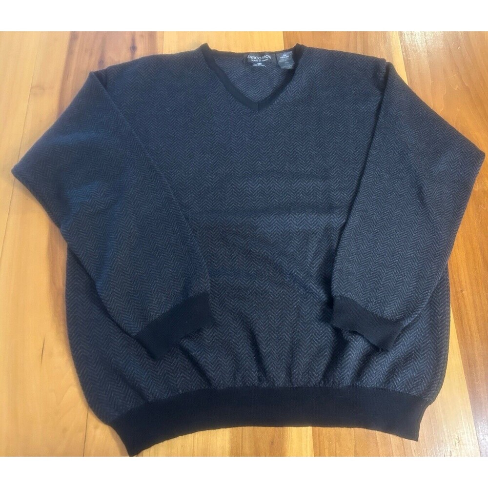 Marco Fiori Men’s Merino Wool Sweater. XL. Italy. Pullover. Long Sleeve. V Neck